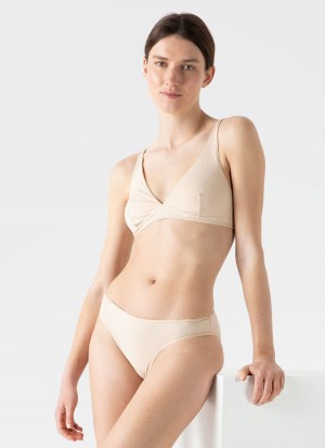 Beige Sunspel Cotton Stretch Bralette | 13528-COXT | USA