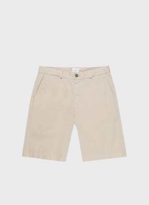 Beige Sunspel Stretch Cotton Twill Chino Shorts | 19426-SFMG | USA