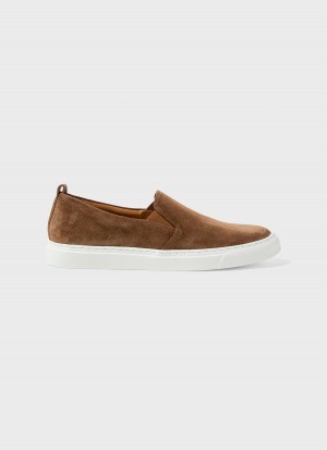 Beige Sunspel Suede Slip on Trainer | 43120-JPBR | USA