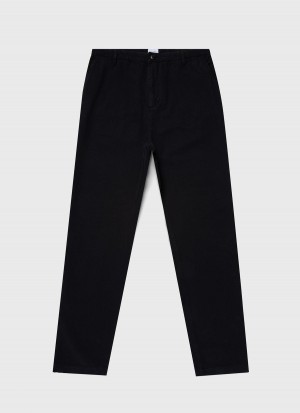 Black Sunspel Brushed Cotton Chore Trouser | 32164-FRZD | USA