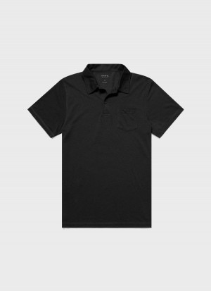 Black Sunspel DriRelease Active Polo Shirt | 05734-QCEW | USA