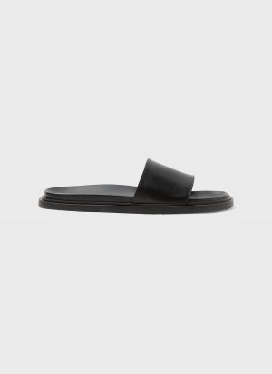 Black Sunspel Leather Slider | 75908-WNGB | USA