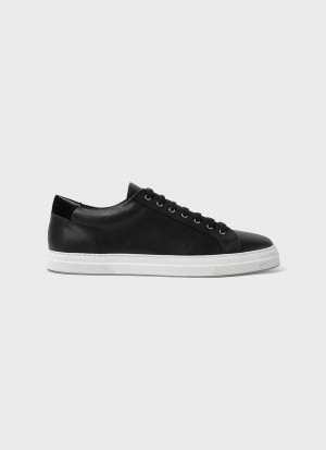 Black Sunspel Leather Tennis Shoe | 52743-ZINX | USA