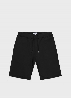 Black Sunspel Loopback Shorts | 17985-VEBD | USA