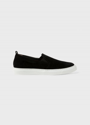 Black Sunspel Suede Slip on Trainer | 08479-ABUS | USA