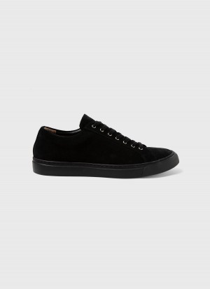 Black Sunspel Suede Tennis Shoe | 37029-QXLY | USA