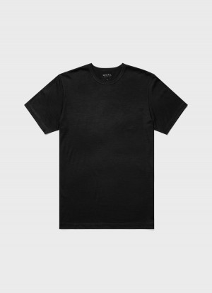 Black Sunspel Thermal Merino T-shirt | 29036-HBEO | USA