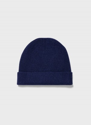 Blue Sunspel Cashmere Ribbed Hat | 54809-OXWC | USA