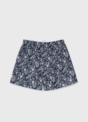 Blue Sunspel Classic Boxer Shorts in Liberty Fabric | 54967-UXOJ | USA