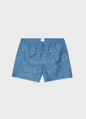 Blue Sunspel Drawstring Swim Shorts | 13495-QRJT | USA