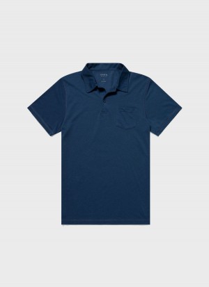 Blue Sunspel DriRelease Active Polo Shirt | 38604-DISK | USA