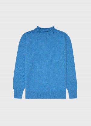 Blue Sunspel English Merino Fisherman Jumper | 35418-MVLT | USA