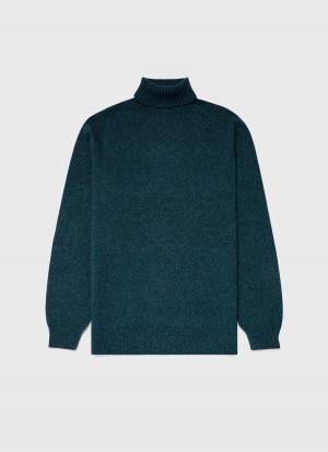 Blue Sunspel Lambswool Roll Neck | 83425-XKQI | USA