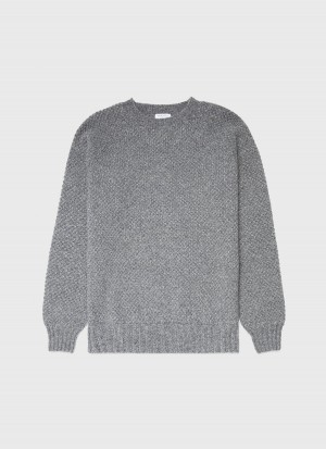 Blue Sunspel Lambswool Textured Jumper | 15923-RPZQ | USA