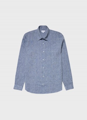 Blue Sunspel Linen Shirt | 21850-IODJ | USA