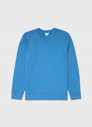 Blue Sunspel Loopback Sweatshirt | 82614-MPUB | USA