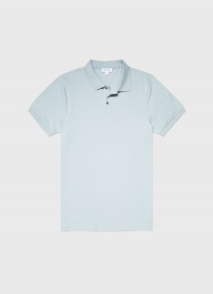 Blue Sunspel Piqué Polo Shirt | 40173-JSEC | USA