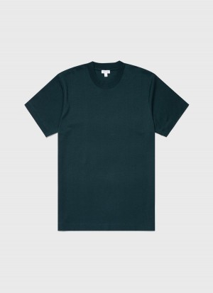 Blue Sunspel Relaxed Fit Heavyweight T-shirt | 26054-MGDQ | USA