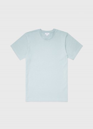 Blue Sunspel Riviera Midweight T-shirt | 25187-QZMR | USA