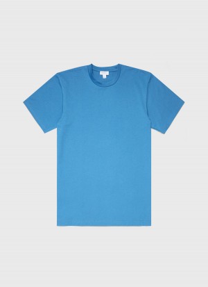 Blue Sunspel Riviera Midweight T-shirt | 60452-WXOR | USA