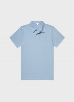 Blue Sunspel Riviera Polo Shirt | 83126-CPZO | USA