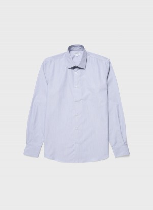 Blue Sunspel Sea Island Cotton Shirt | 65740-SOQT | USA