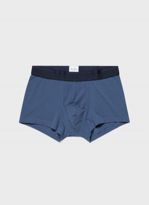 Blue Sunspel Stretch Cotton Trunks | 48135-QAXT | USA