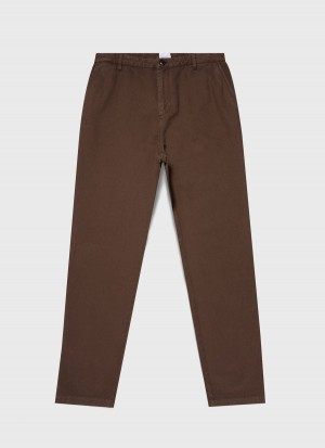 Brown Sunspel Brushed Cotton Chore Trouser | 46938-DHAQ | USA