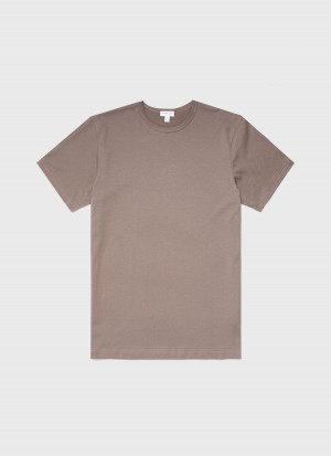 Brown Sunspel Classic T-shirt | 76830-VWTE | USA