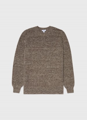 Brown Sunspel Luxury British Wool Jumper | 43257-OGMZ | USA