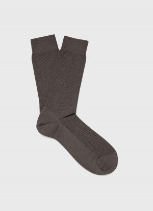 Brown Sunspel Merino Wool Waffle Socks | 61859-CLZB | USA