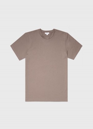 Brown Sunspel Riviera Midweight T-shirt | 20435-BSVN | USA