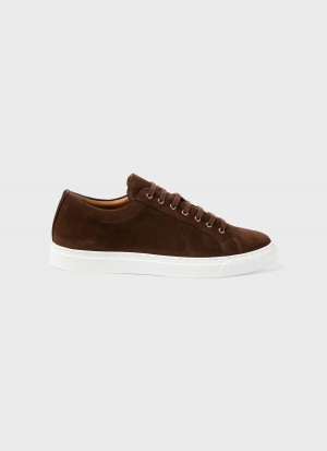 Brown Sunspel Suede Tennis Shoe | 40582-VEYJ | USA