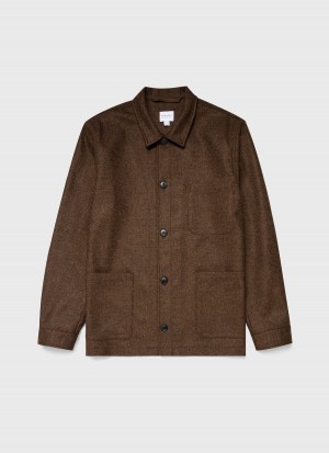 Brown Sunspel Wool Twin Pocket Jacket | 98345-OKDZ | USA