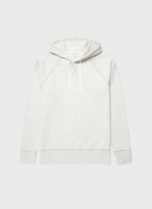 Ecru Sunspel Fleeceback Hoody | 46038-ONXF | USA