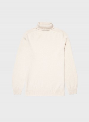 Ecru Sunspel Lambswool Roll Neck | 29684-VXNK | USA