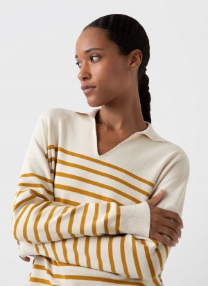 Ecru Sunspel Open Neck Jumper | 45160-RBIK | USA