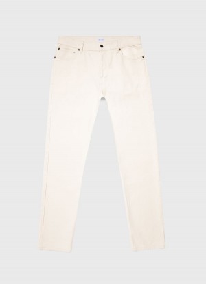 Ecru Sunspel Undyed 5 Pocket Trouser | 06435-QPWU | USA