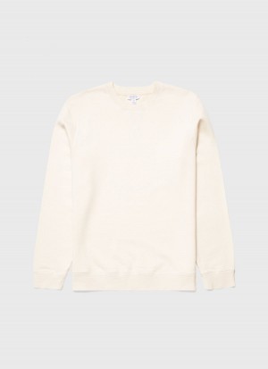 Ecru Sunspel Undyed Loopback Sweatshirt | 42873-EBIK | USA