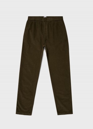 Green Sunspel Cellular Cord Drawstring Trouser | 15980-RUMB | USA