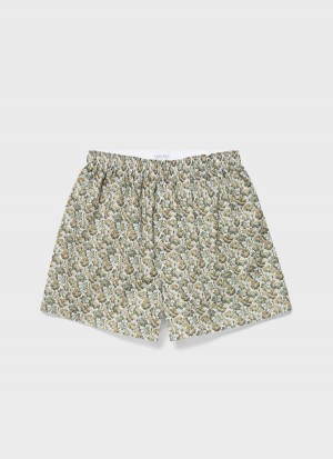 Green Sunspel Classic Boxer Shorts in Liberty Fabric | 96421-MPCT | USA