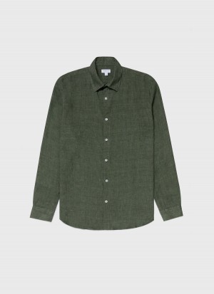 Green Sunspel Linen Shirt | 49078-URIJ | USA