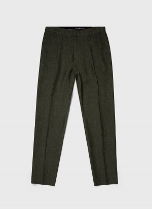 Green Sunspel Pleated Linen Trouser | 95370-NSVY | USA