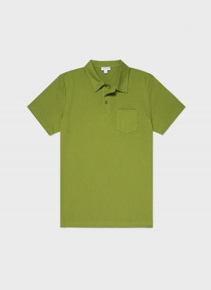 Green Sunspel Riviera Polo Shirt | 75643-OMBT | USA