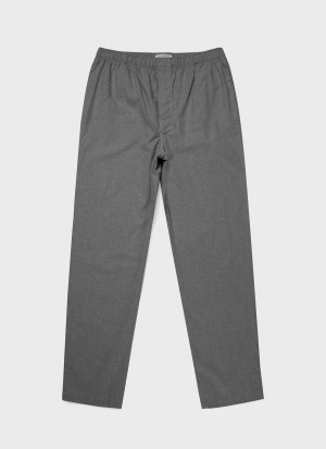 Grey Sunspel Cotton Flannel Pyjama Trouser | 35624-VQOU | USA