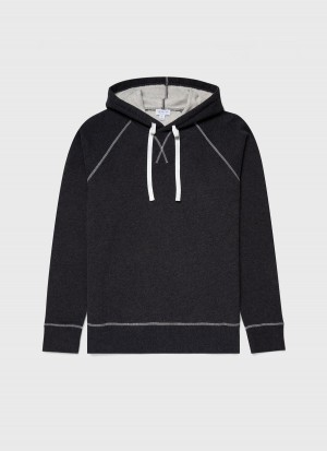 Grey Sunspel Fleeceback Hoody | 87013-DBKV | USA