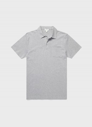 Grey Sunspel Riviera Polo Shirt | 21738-IYKG | USA