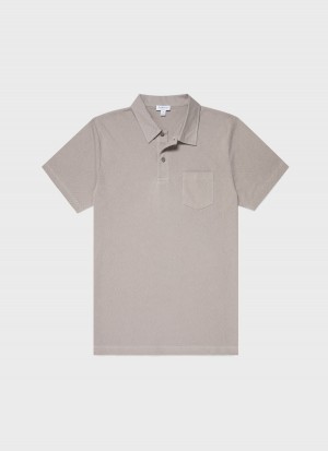 Grey Sunspel Riviera Polo Shirt | 93548-FGUK | USA