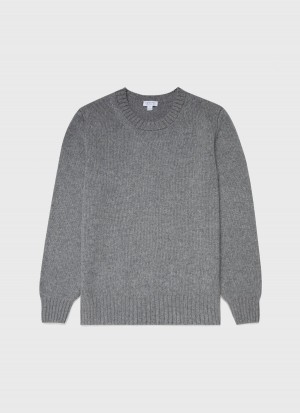 Grey Sunspel Roxburgh Cashmere Jumper | 27039-CJVE | USA