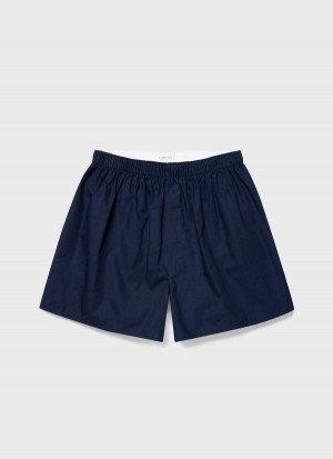 Navy Sunspel Classic Boxer Shorts | 75390-KDOT | USA